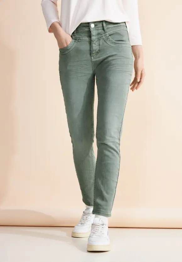 Slim Fit Color Jeans - soft olive washed