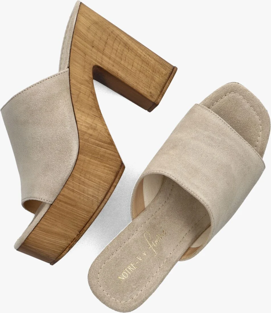 NOTRE-V beige notre-v muiltjes x florine - chacha slides