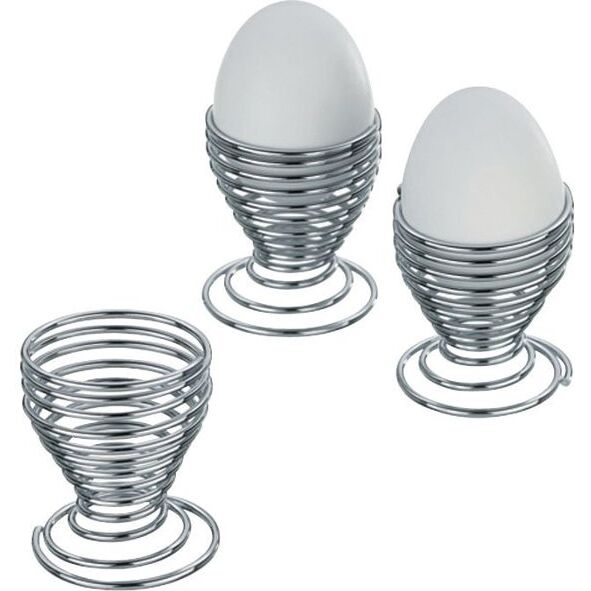 Lot de 4 coquetiers Spirale chromés