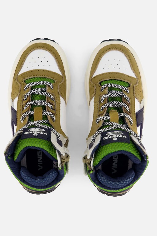 Vingino Vito Mid Sneakers groen Leer