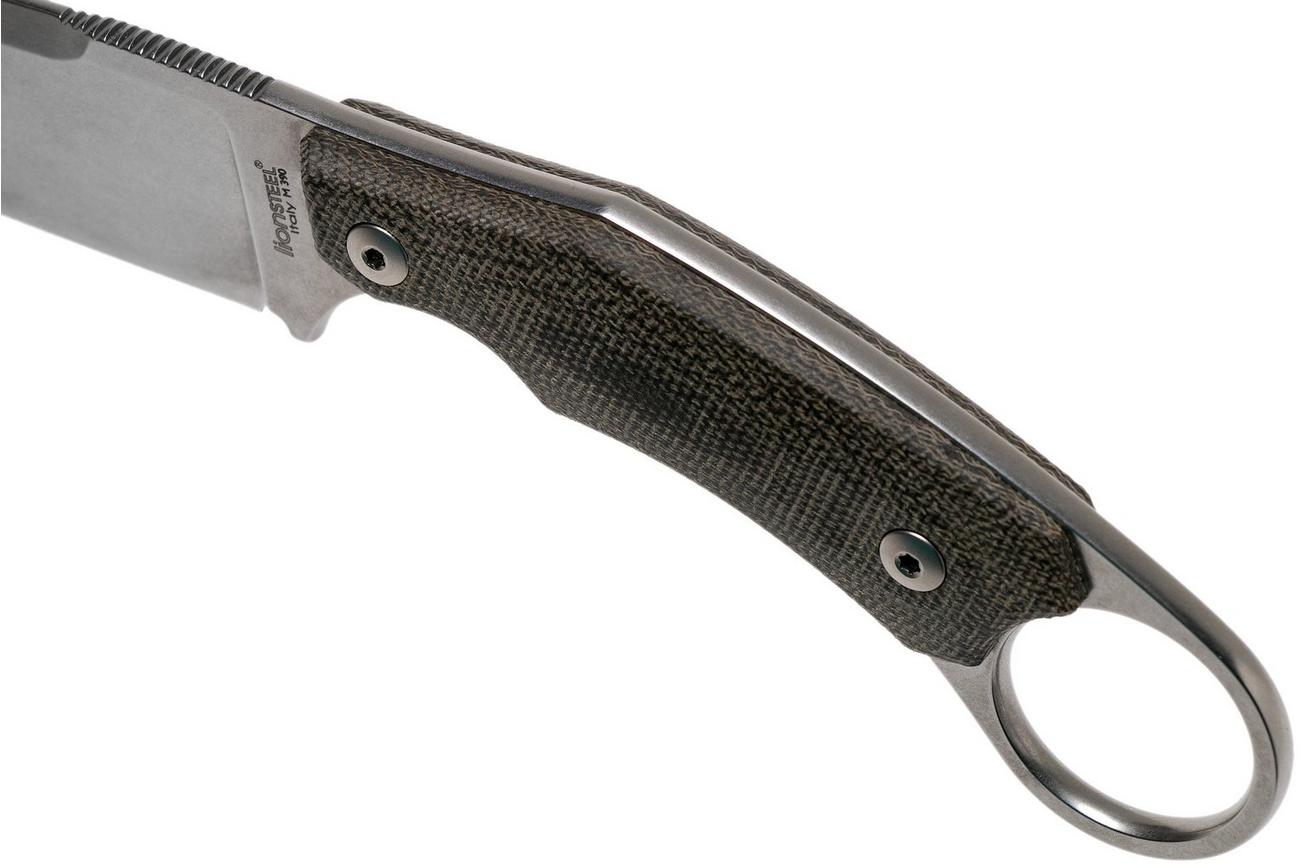 LionSteel H2 Drop Point CVG Green Canvas Micarta vaststaand mes, Tommaso Rumici design