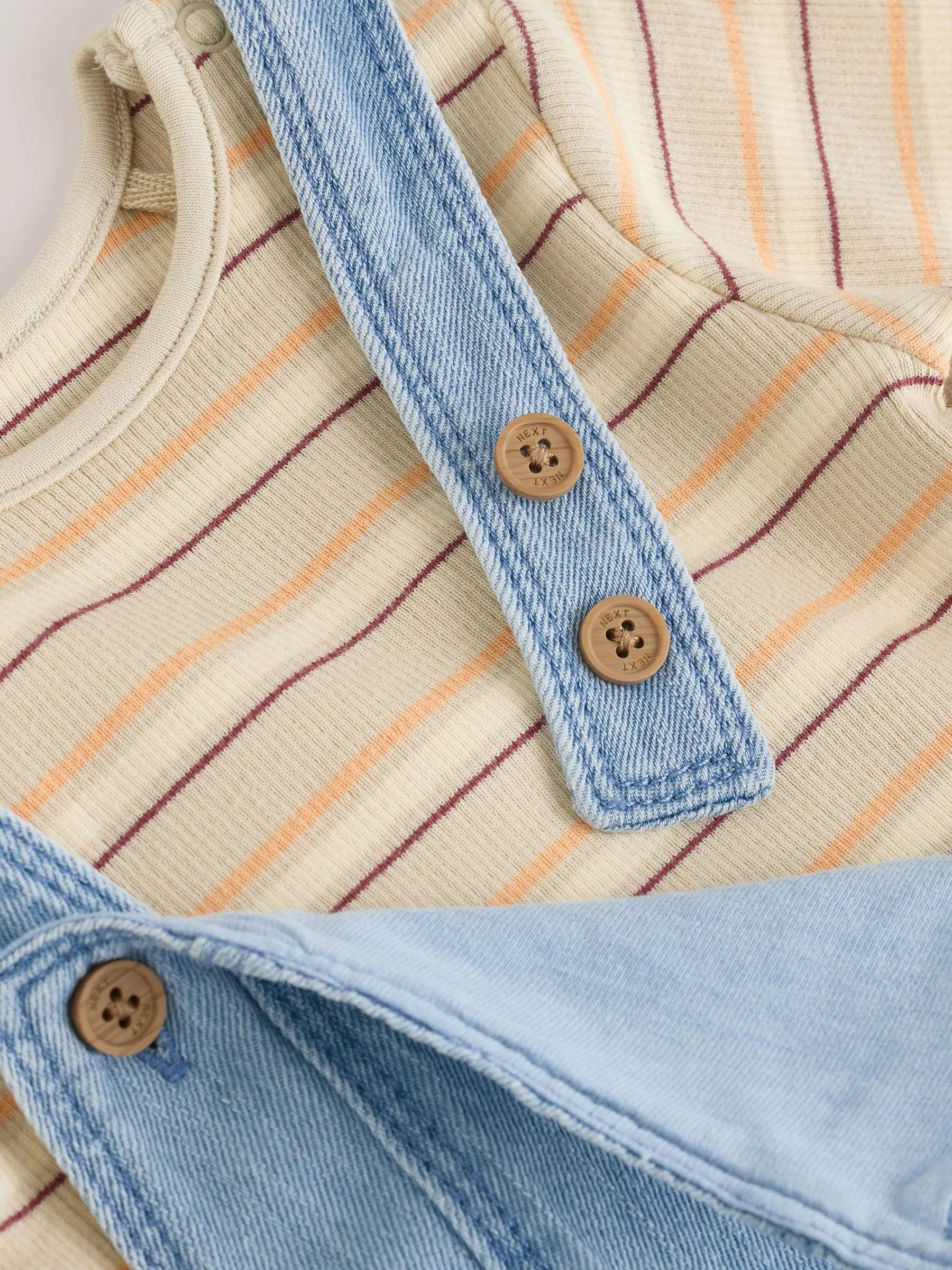Blauw - Babyset van denim bretelbroeken en bodysuit (0 mnd - 2 jr)