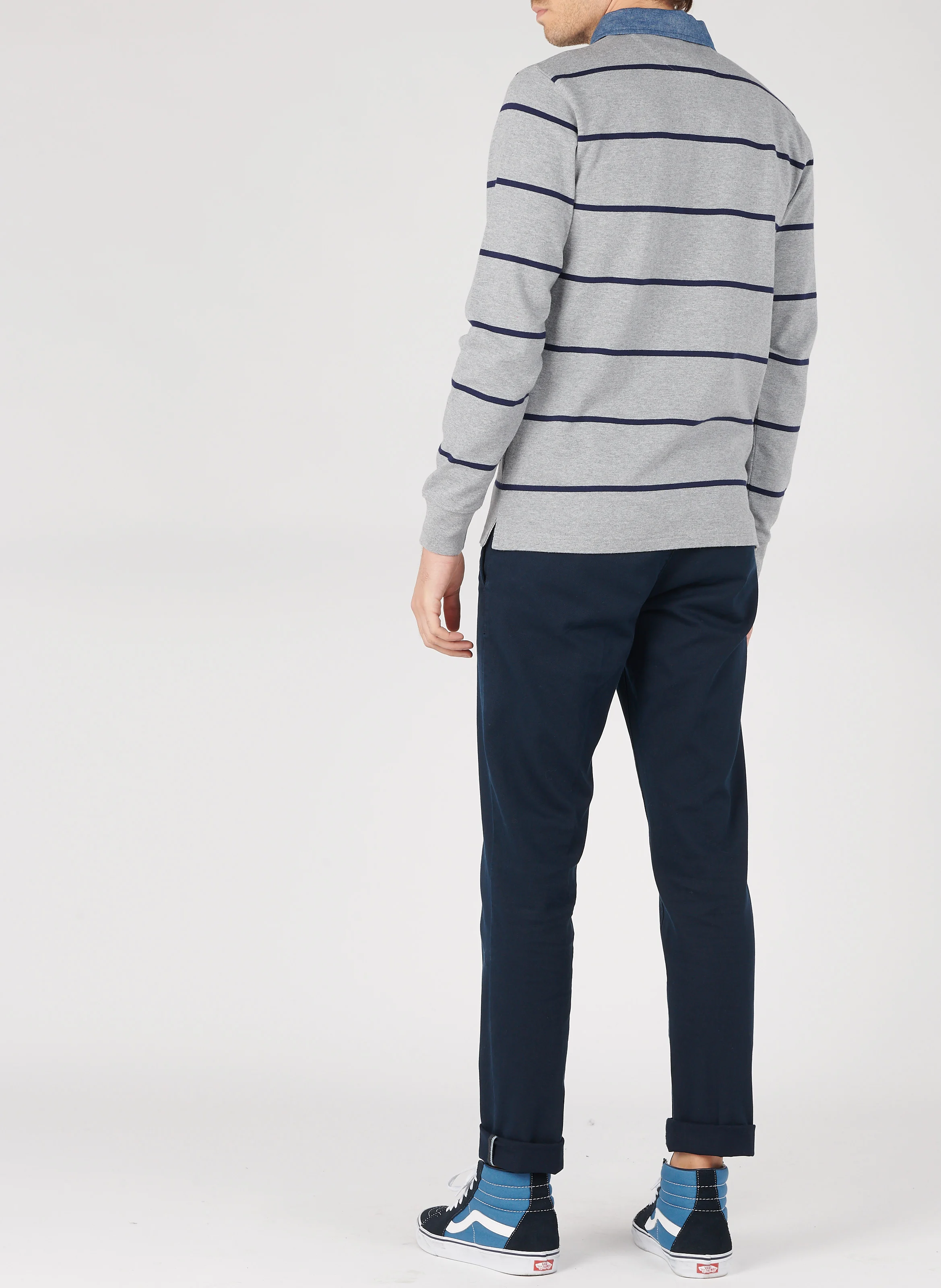 Chino slim-fit en coton mélangé | Bleu