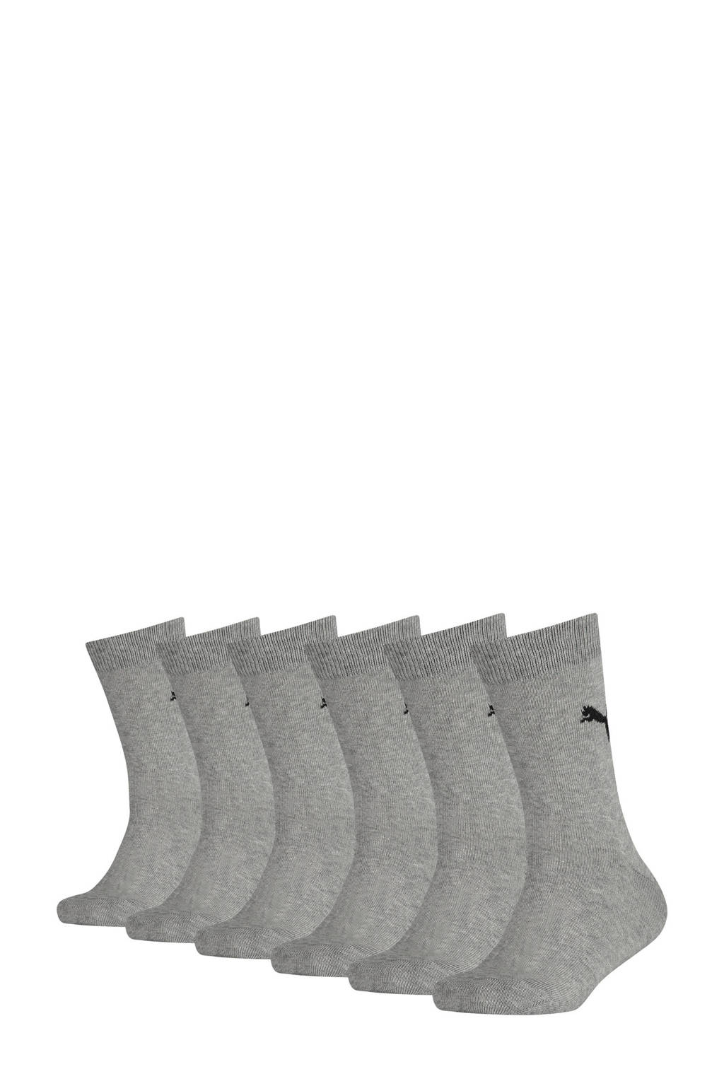 Puma sokken met logo - set van 6 grijs