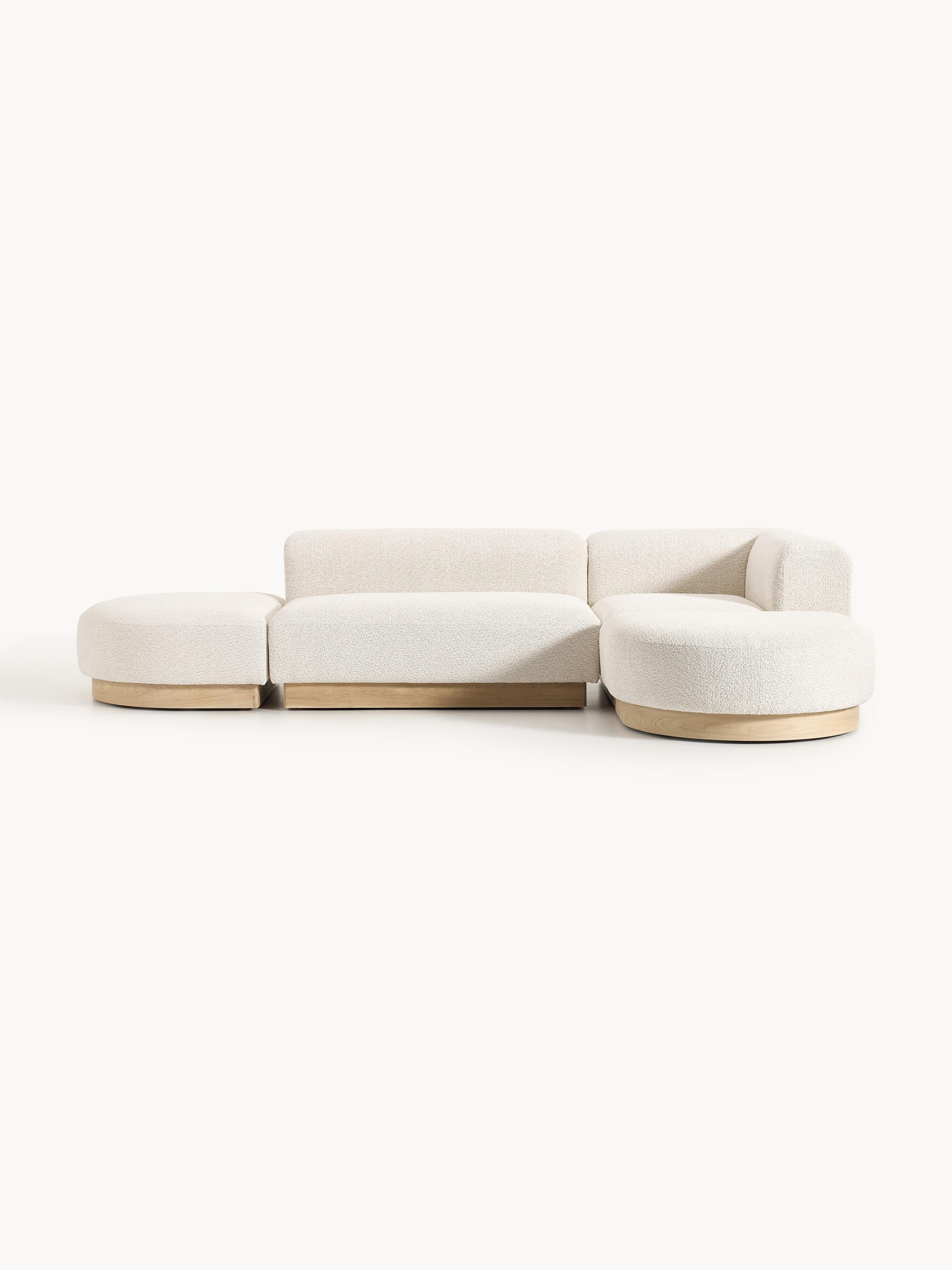 Modulaire hoekbank Natalie van teddy-bouclé