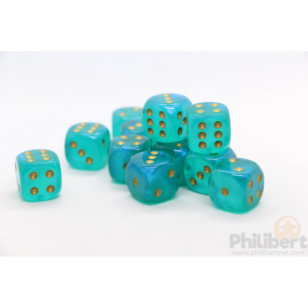 Set de 12 Dés 6 Faces Chessex : Borealis