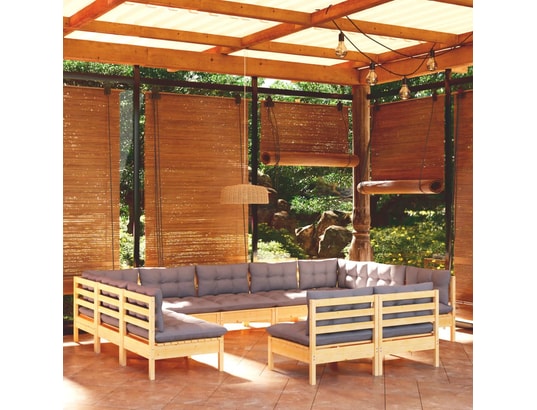 LES TENDANCES - Salon extérieur Salon de jardin-gris-11 places-63.5x63.5x62.5-358164