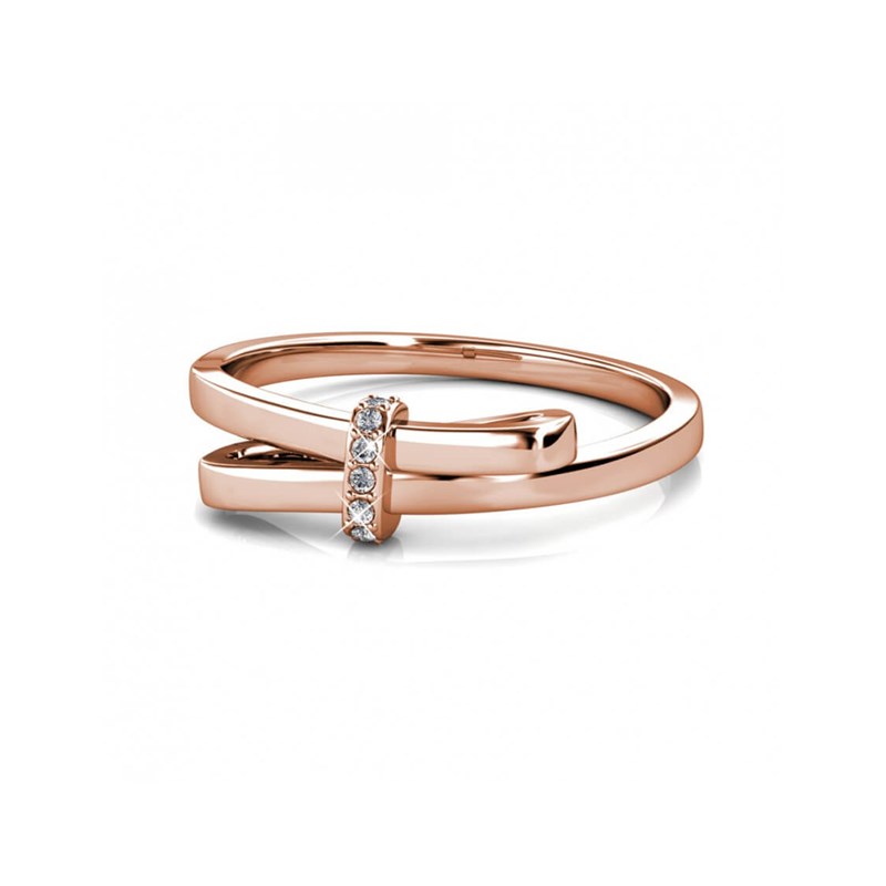 Bague Luminous Bow - Or Rosé et Cristal