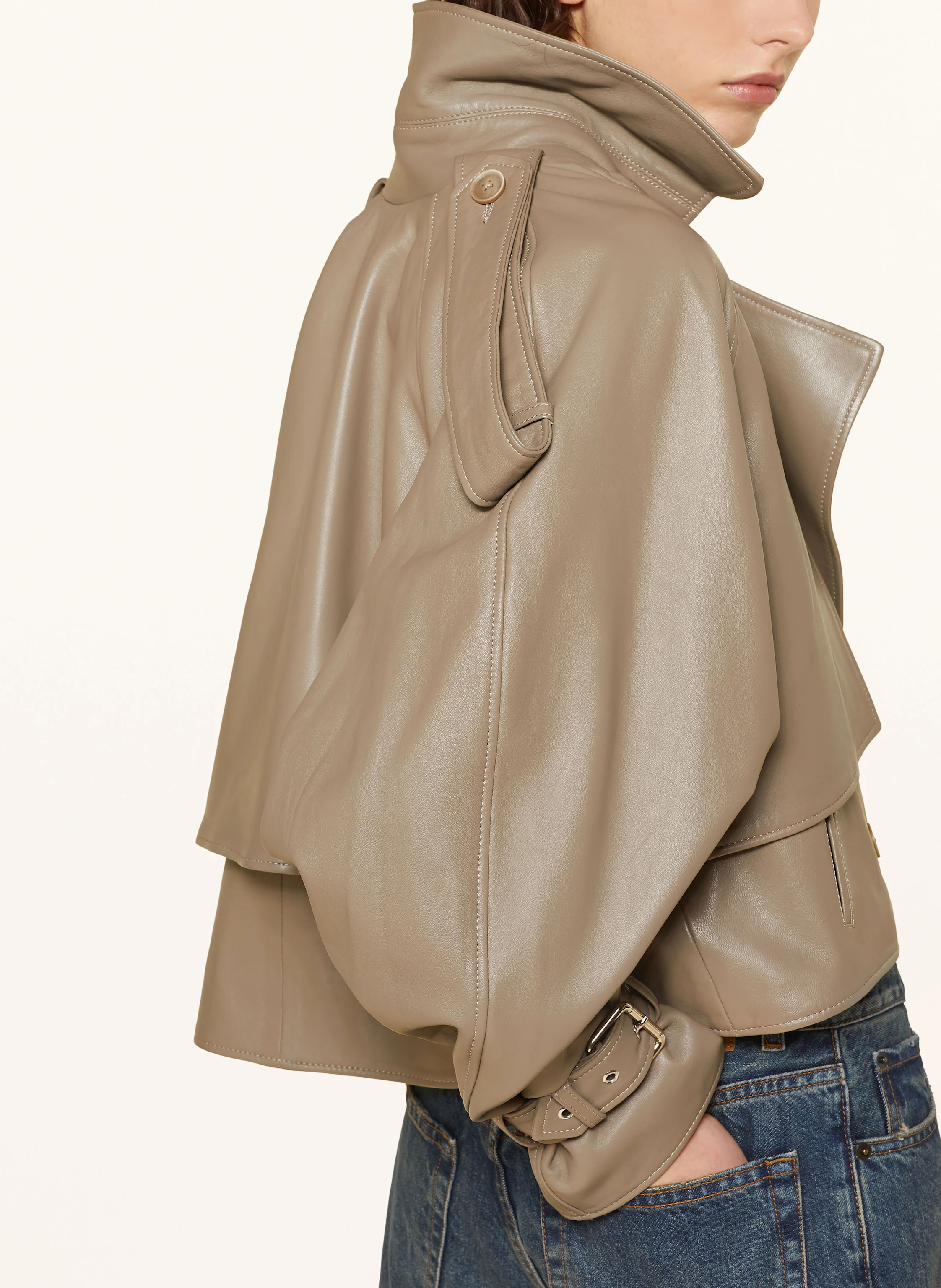 MRS & HUGS Trench-Jacke aus Leder
