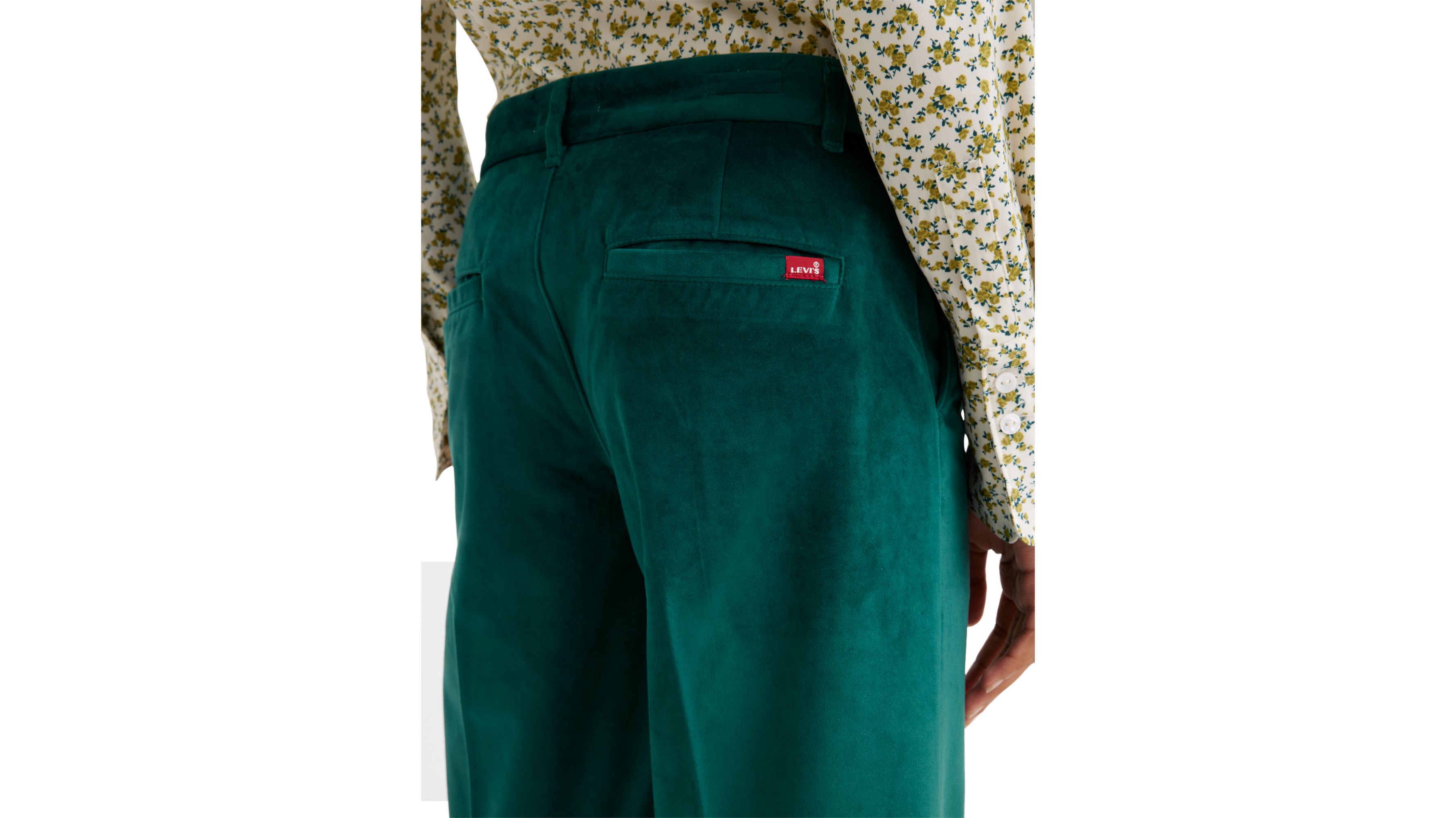 Pantalon Baggy - Deep Sea Moss Velvet - Vert