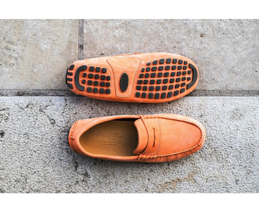 Mocassin été homme Velours Mandarine - FERGUSON