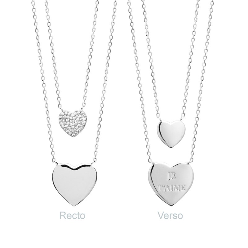 Collier Femme - Argent 925 - Oxyde de zirconium - Longueur : 45 cm