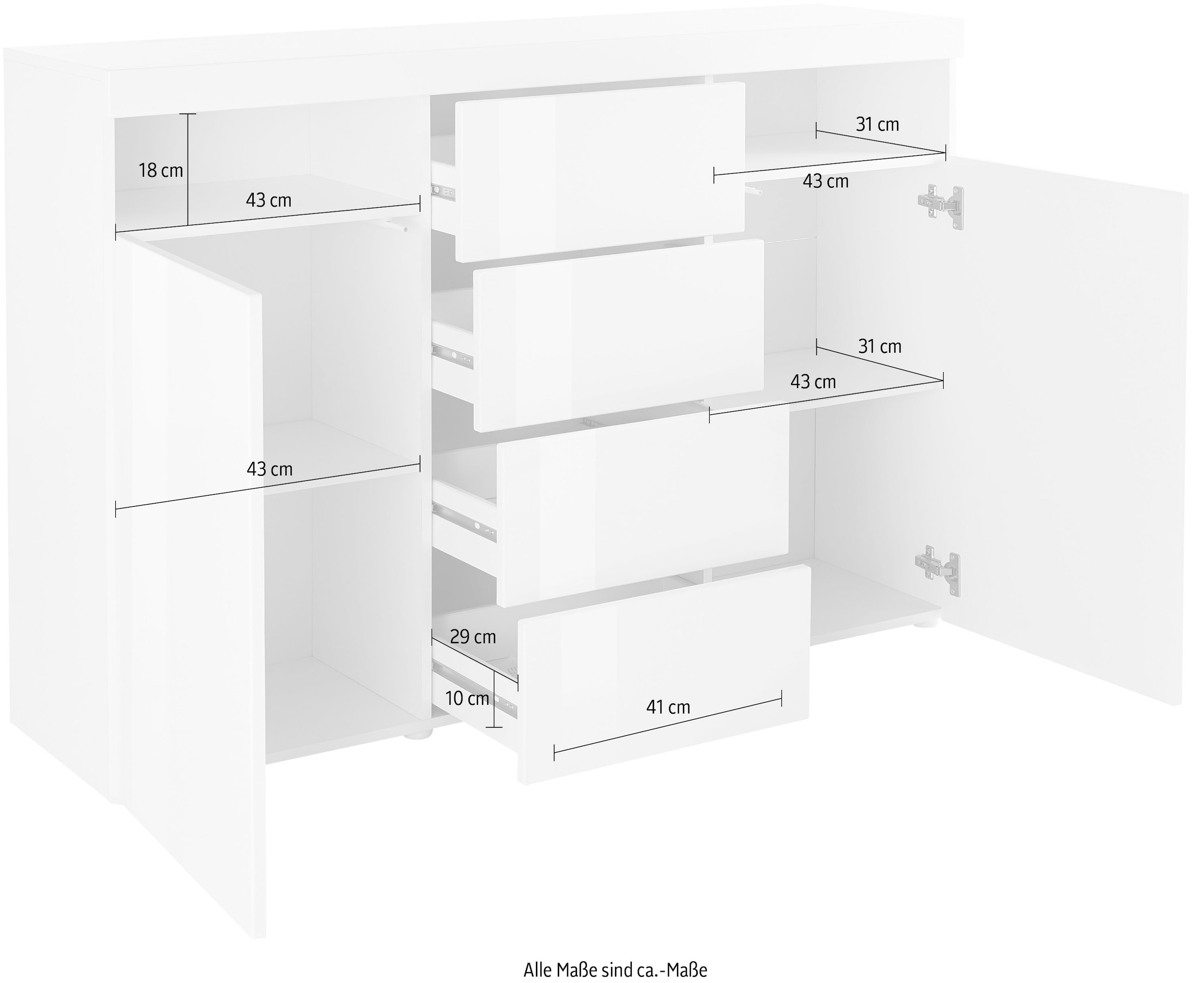 borchardt Möbel Highboard »Kapstadt« Breite 139 cm