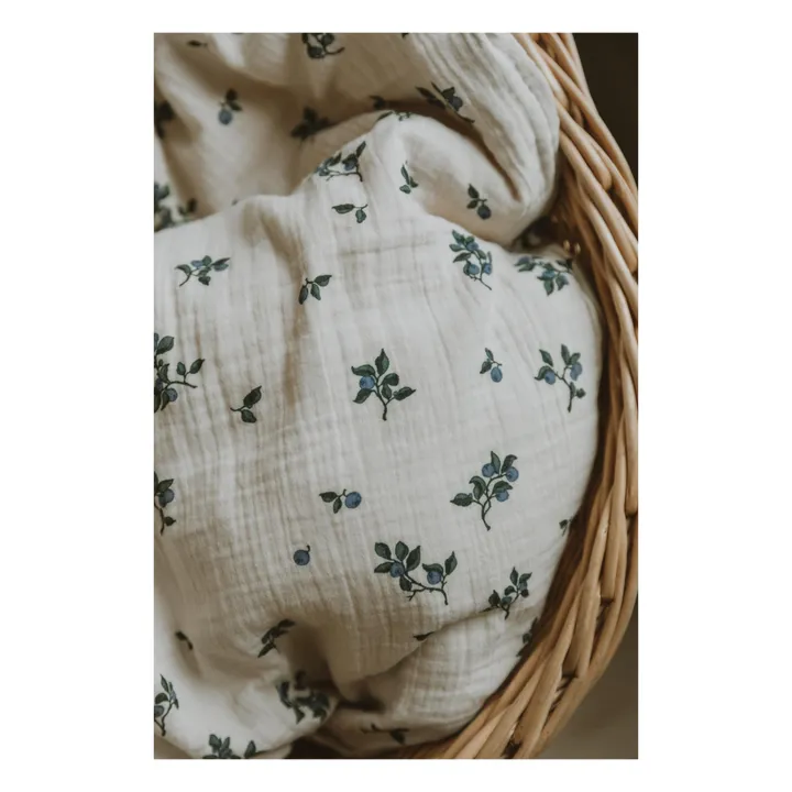 garbo&friends Couverture Blueberry en mousseline de coton | Ivoire