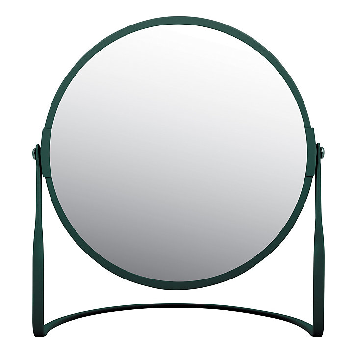 Miroir de salle de bains rond grossissant, orientable, à poser, vert, Akira Spirella