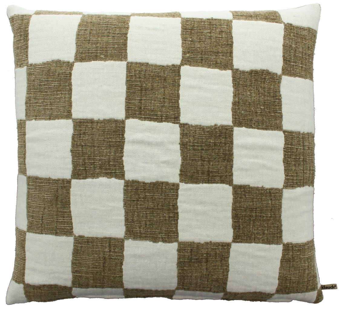 Sierkussen Tobacco Checky  | ClaudiB45 x D45 cm