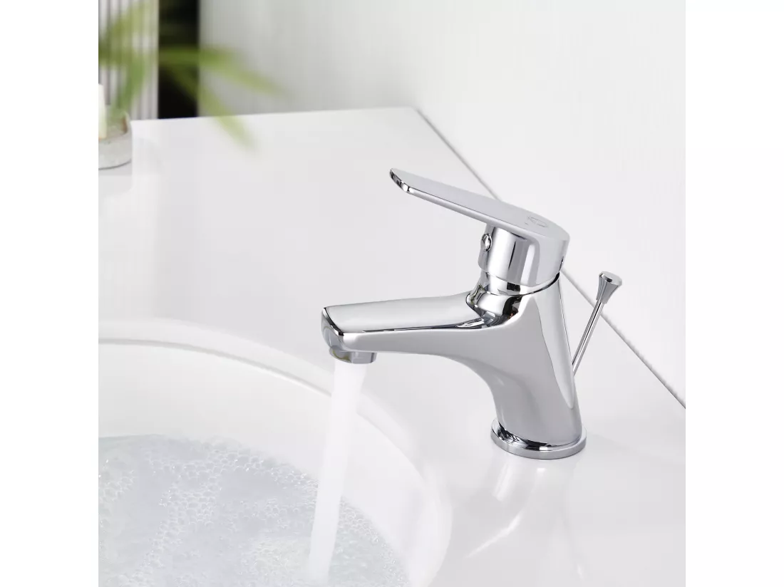Cecipa max Mitigeur lavabo Robinet avec levier de vidange Chrom Laiton,EU Modèle