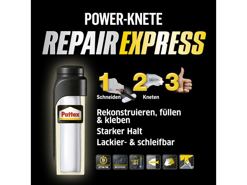 Pattex Klebeknete Repair Express 48 g, Weiss Modelliermasse zum Kleben