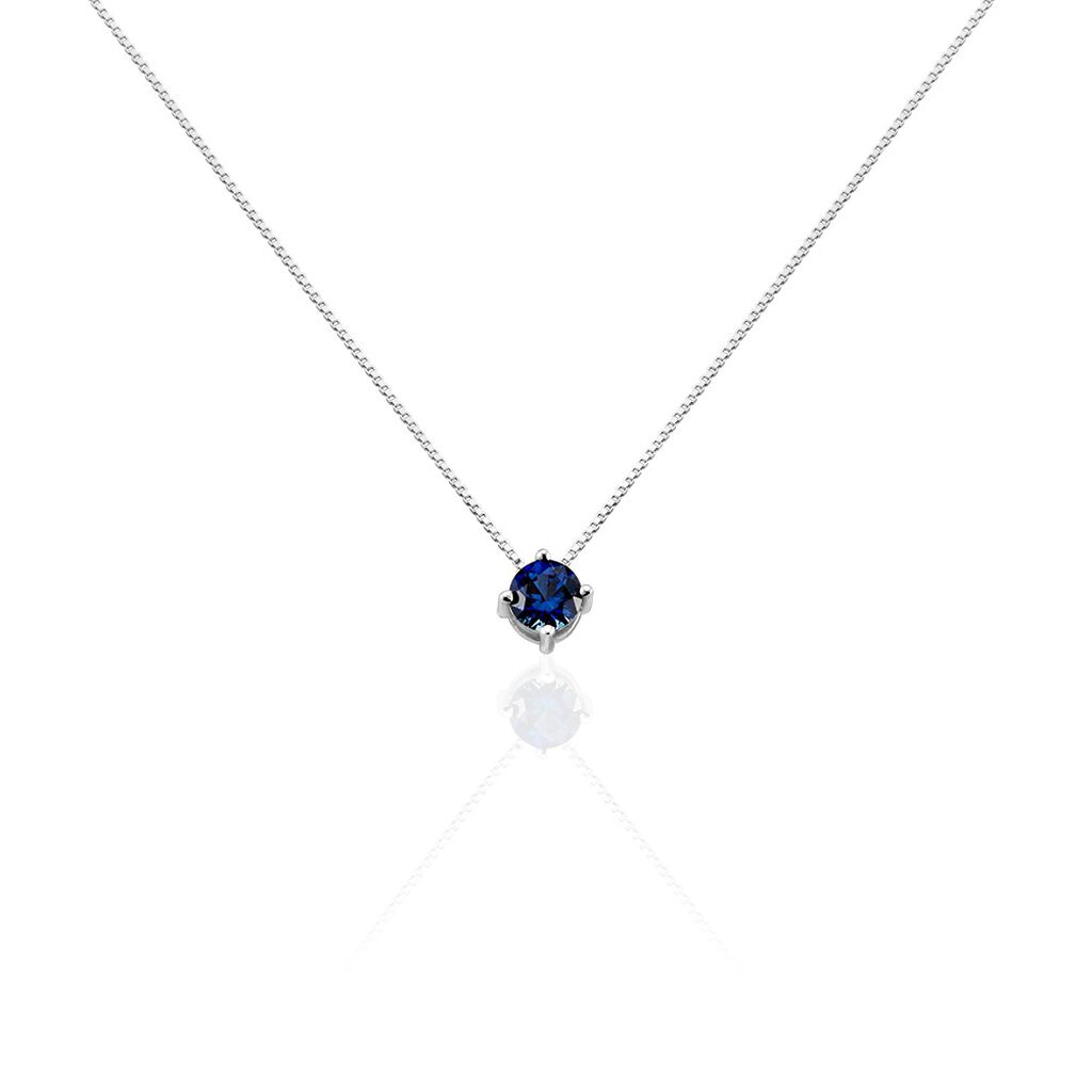 Collier Dwight Argent Blanc Oxyde De Zirconium Bleu