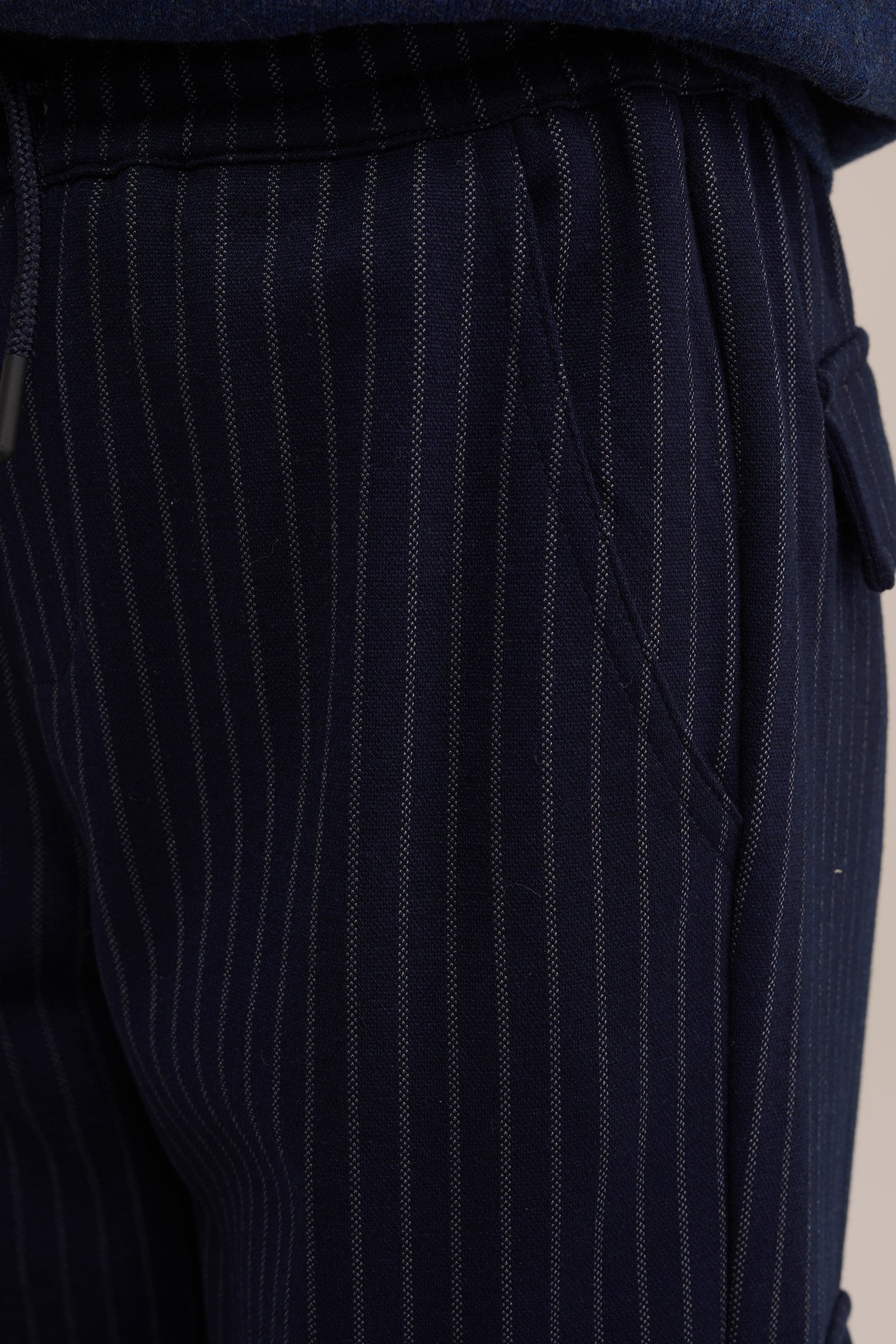 Jongens cargobroek met streepdessin Blue Ridge Marineblauw