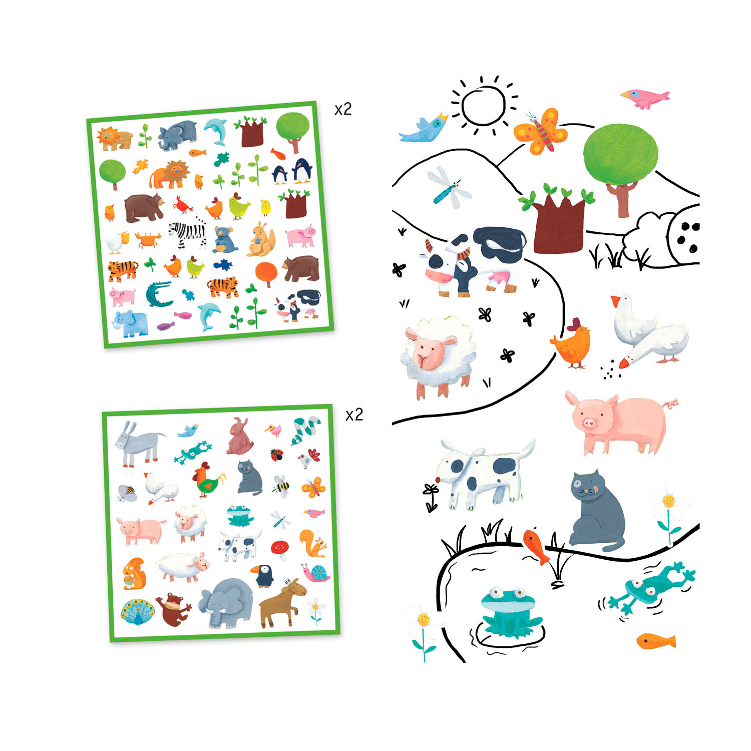 Djeco Stickers Dieren, 160st.