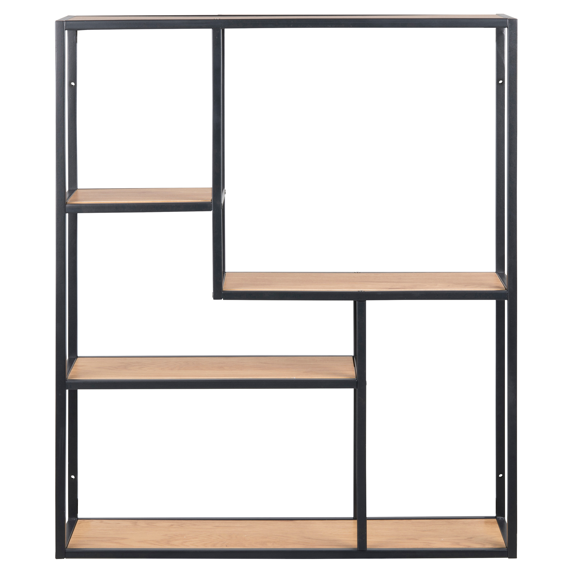 Wandregal SEAFORD - schwarz matt-Wildeiche - 75 cm