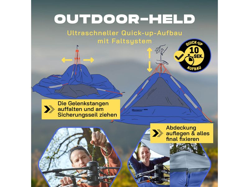 Where tomorrow Drei Personenzelt Pop-Up - Blau Pop Up Zelt 220 x 80 x 130 cm