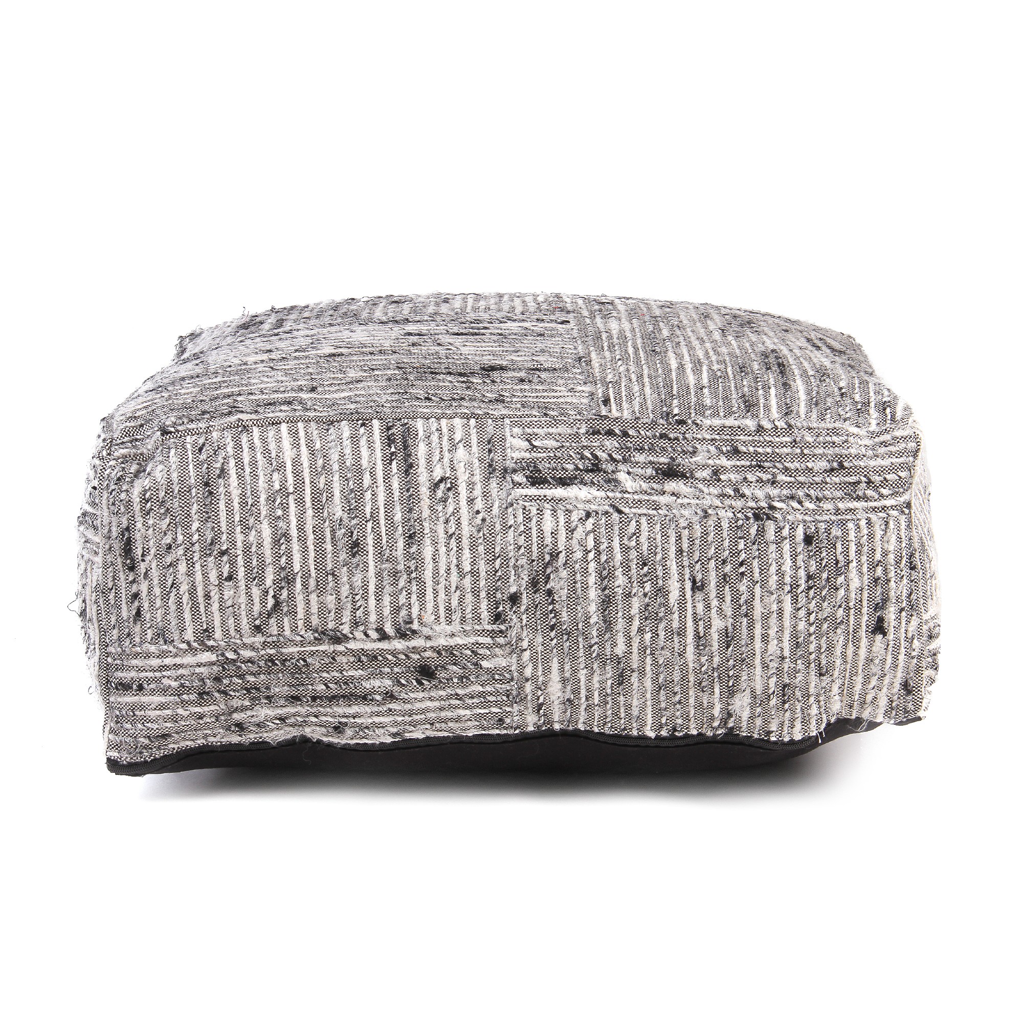 Pouf 'Zebra', schwarz, weiß, T 60 cm, B 60 cm, H 25 cm von fischer's lagerhaus