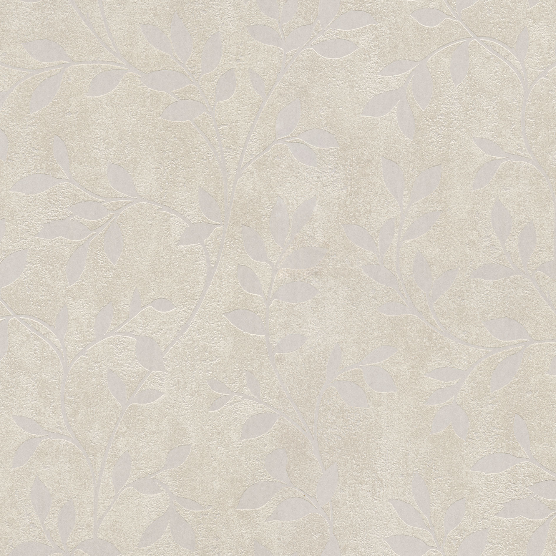 Vliestapete - beige - Blätter Motiv - 10 Meter