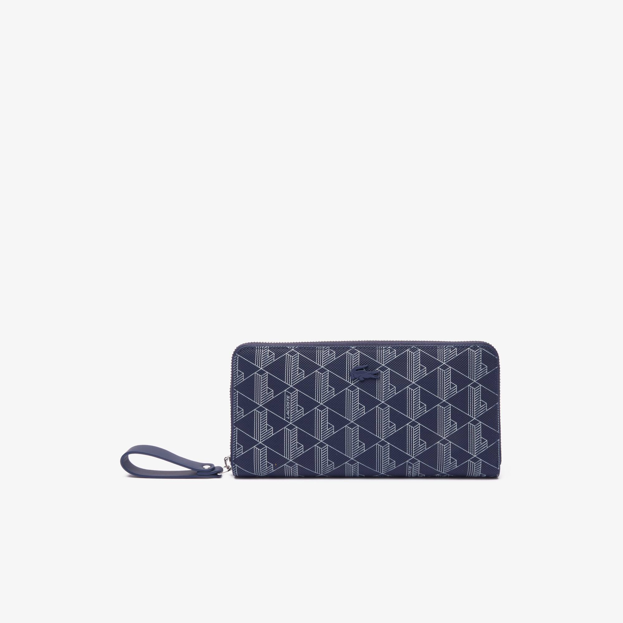 Daily Lifestyle Damen LACOSTE Brieftasche mit Monogramm Aufdruck Geldbörsen & Kleinlederwaren - Blau - Lacoste - Damen