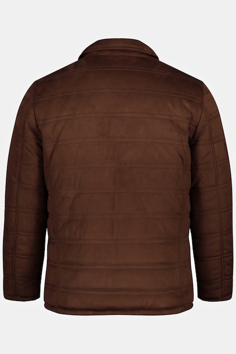 Steppjacke, Outdoor, Mikro-Suede, Hemdkragen, viele Taschen, warm gefüttert