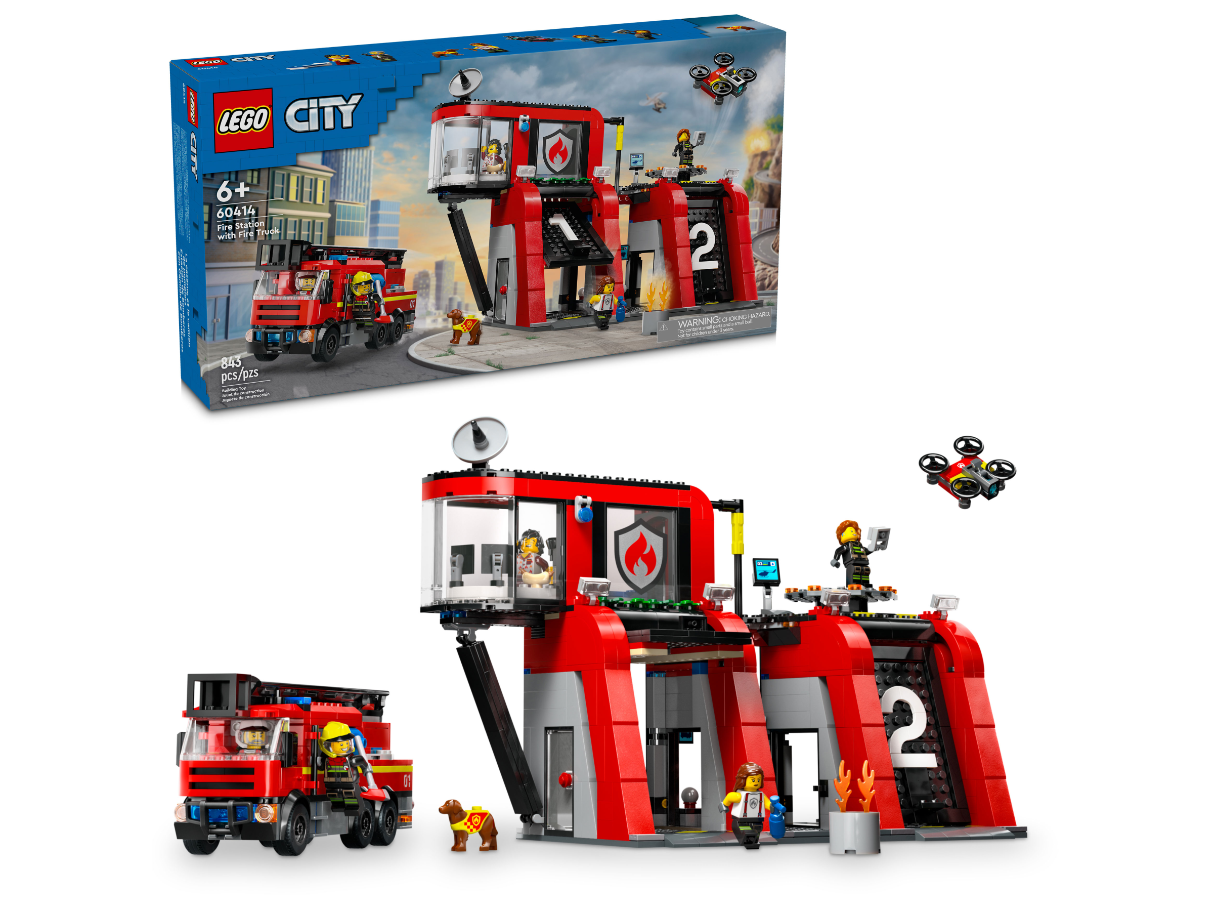 quartel de bombeiros e o caminhão de bombeiros 60414