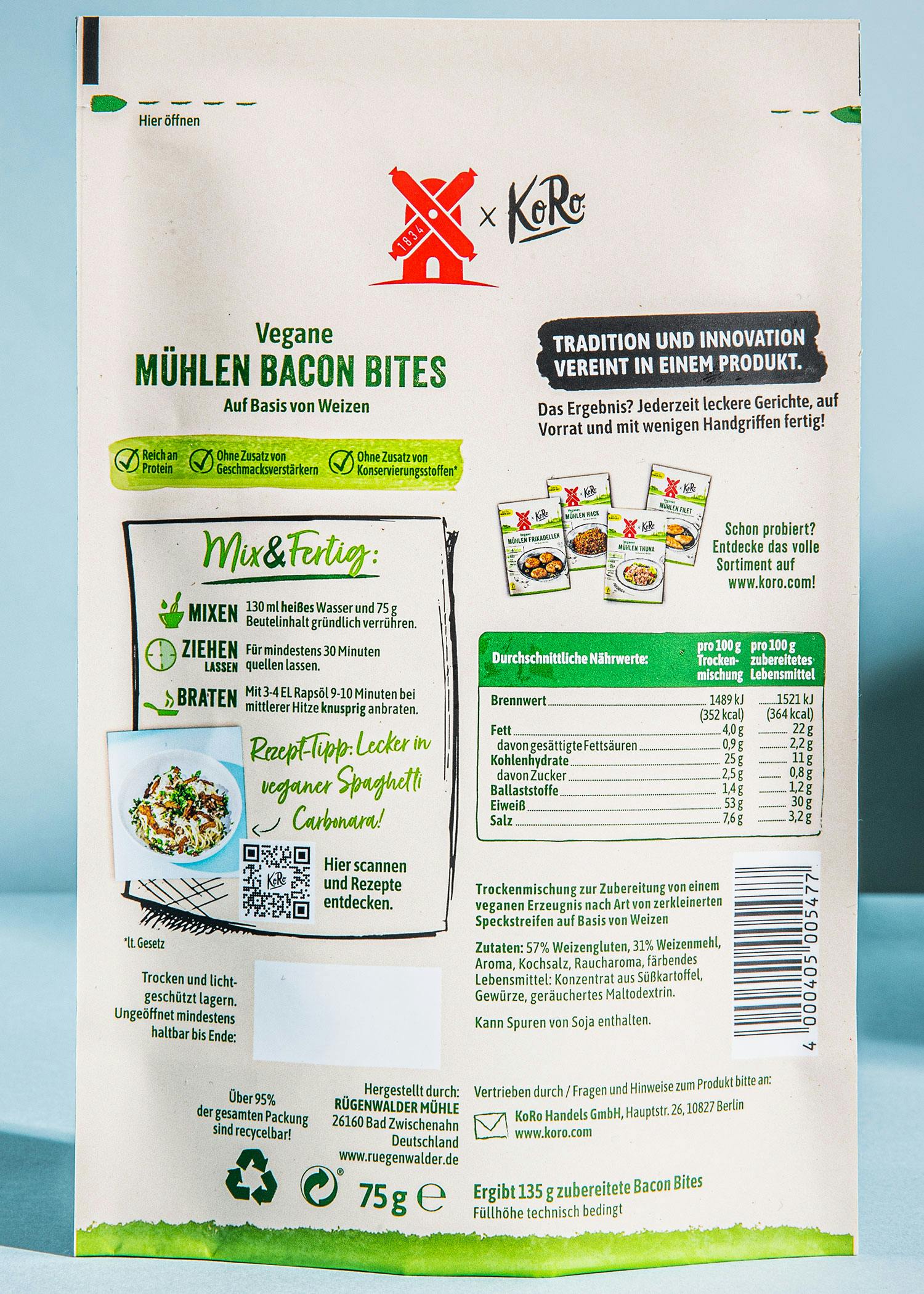 Vegane Mühlen Bacon Bites 75 g