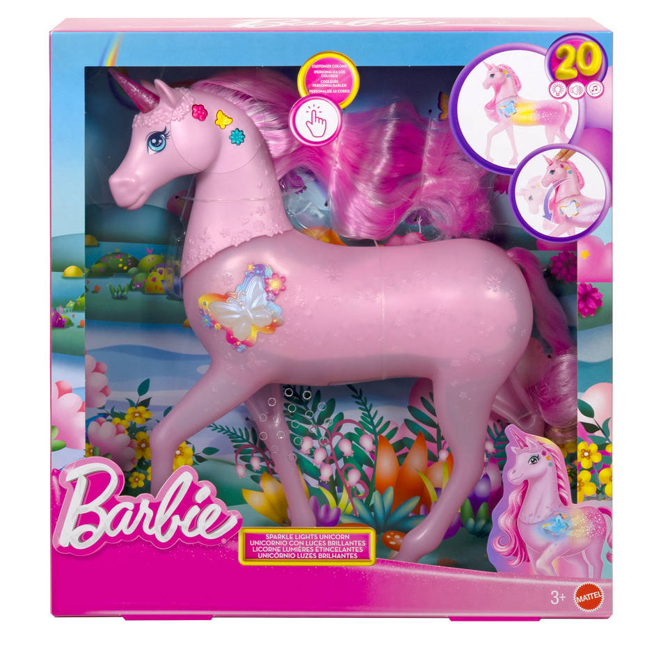 Barbie eenhoorn met fonkelende lichtjes
