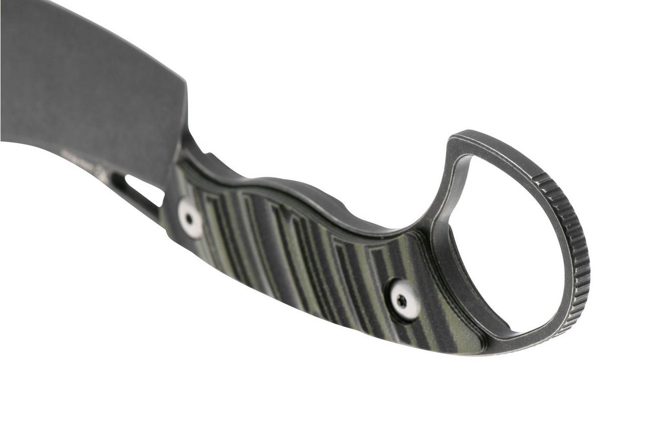 Kizer Little Rhino 1065A3, Black D2, Olive Green/Black G10 vaststaand mes, Kapuscinski Giedymin design