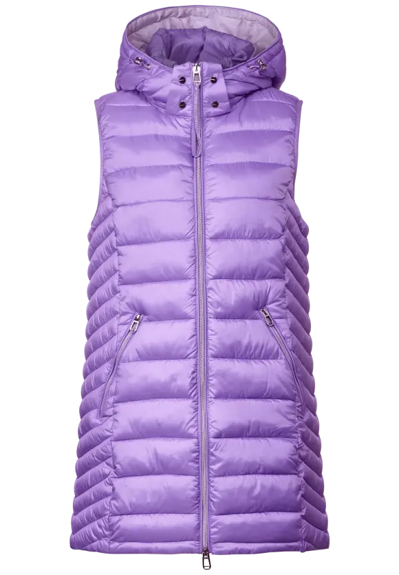 Kapuzen Longweste - shiny lilac