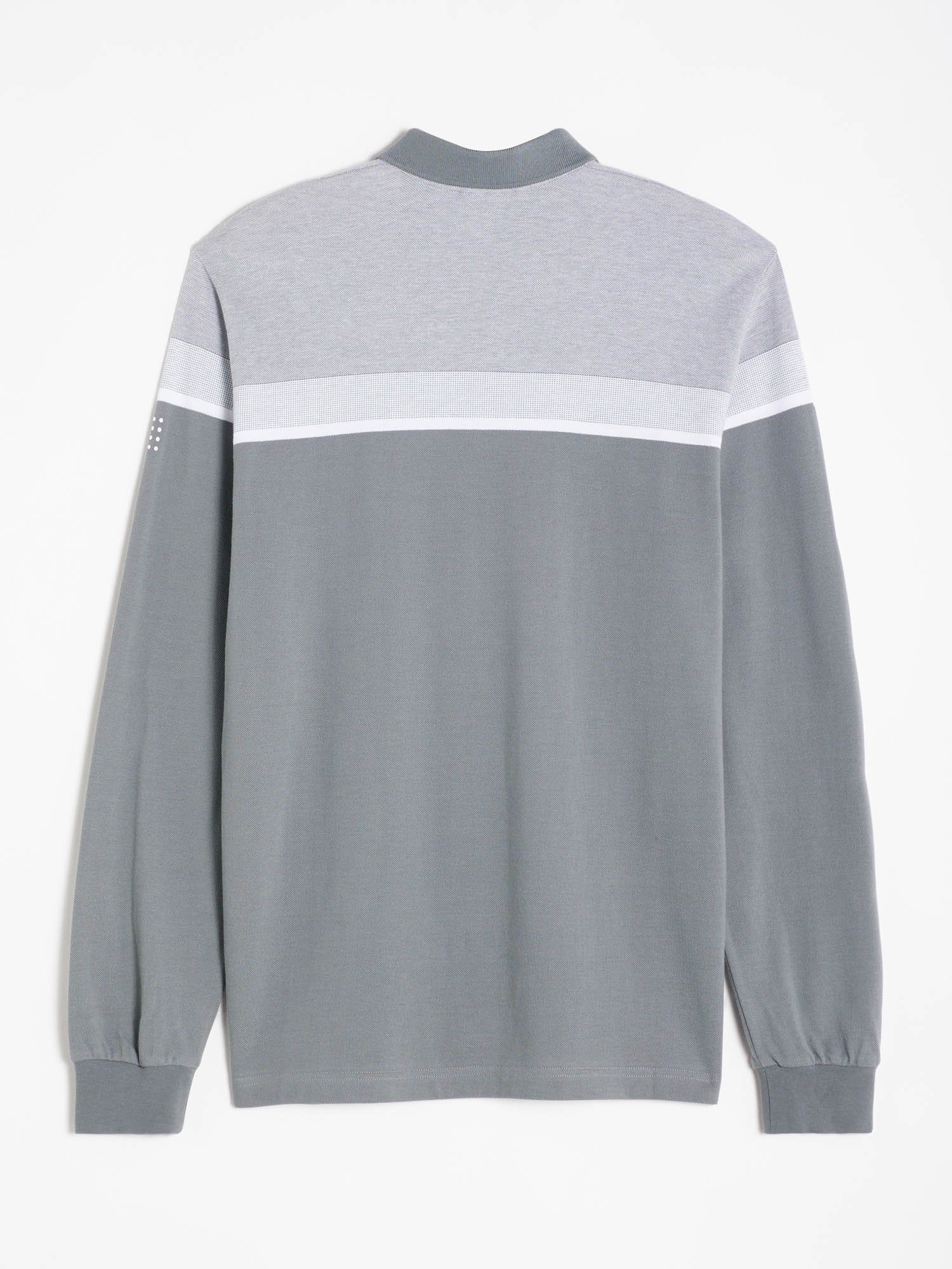 Polo Homme Manches Longues Coton Biologique Gris