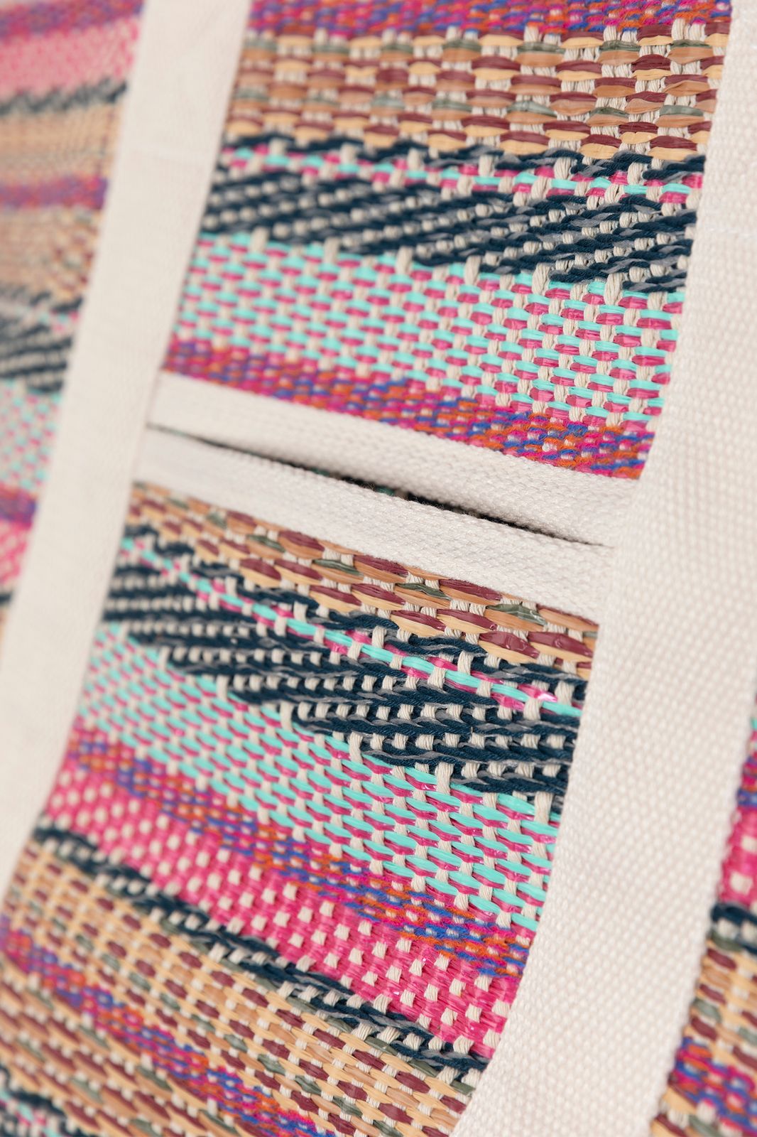 Multicolour gestreepte shopper