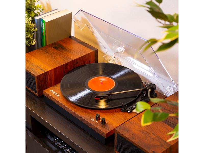 Fenton Plattenspieler Set RP165B Braun Plattenspieler Set mit Bluetooth