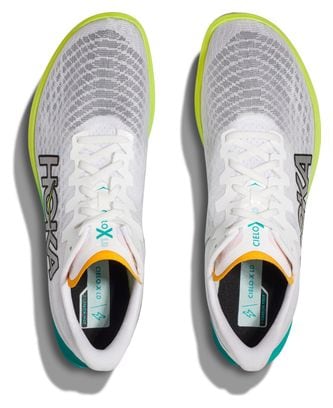Chaussures d'Athlétisme Hoka Cielo X 2 LD Blanc/Bleu/Jaune Unisexe