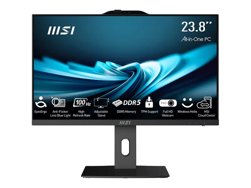 MSI PRO AP242P 14M 691EU - Alt-i-én Core i3 i3-14100 / op til 4.7 GHz - RAM 8 GB - SSD 512 GB - NVMe - UHD Graphics 730 - IEEE 802.11ax (Wi-Fi 6E), Bluetooth 5.3, Gigabit Ethernet - Win 11 Pro - skærm: LED 23.8