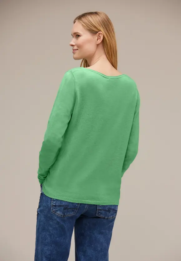 U-Boot Ausschnitt Pullover - light spring green mel.