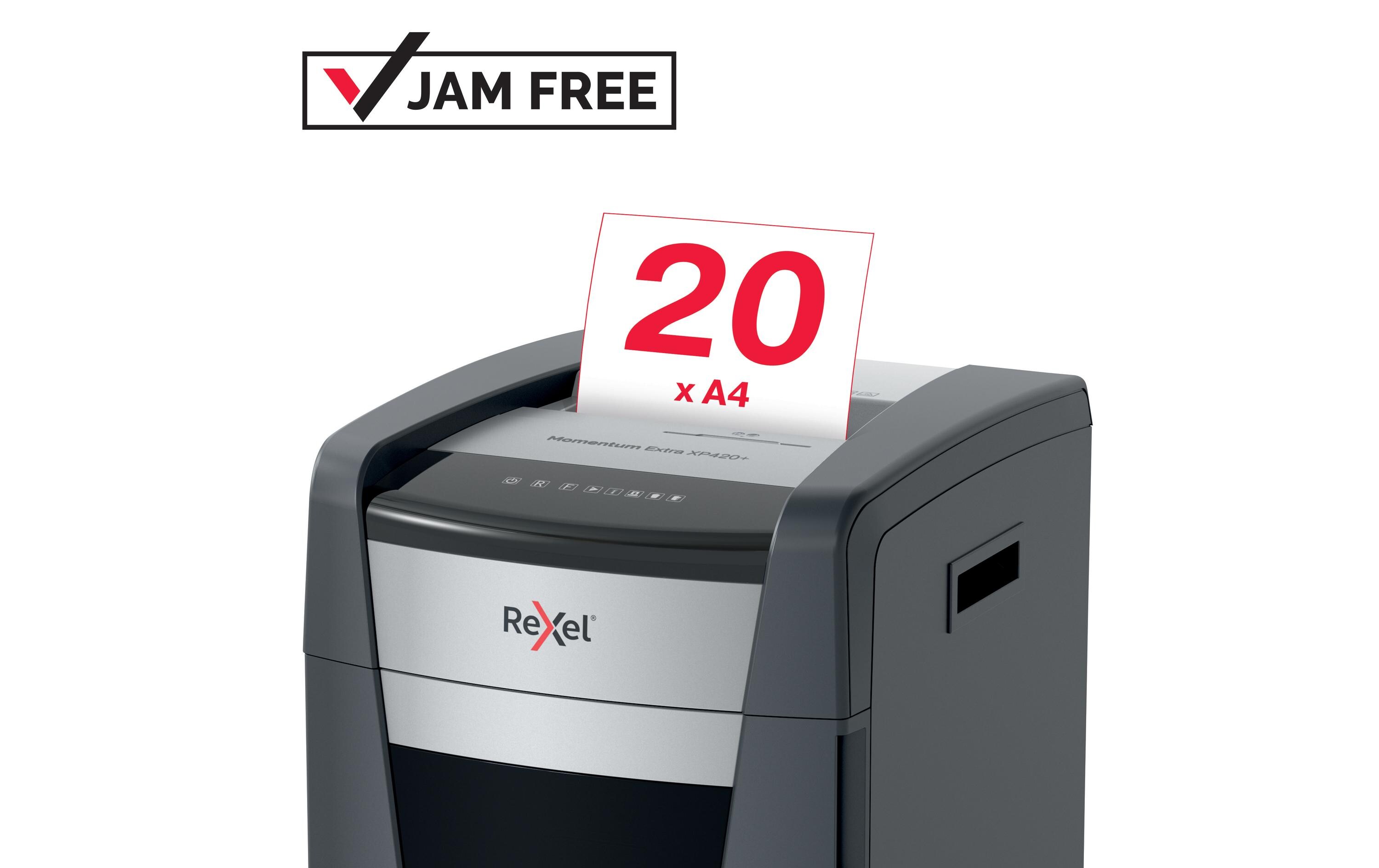 Aktenvernichter Momentum Extra XP420+ P-4, 20 Seiten<br>Manueller Aktenvernichter für die sichere und schnelle Vernichtung vertraulicher Unterlagen