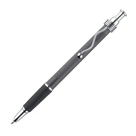 Macma Kugelschreiber transparent, silber-grau, 10 Stück