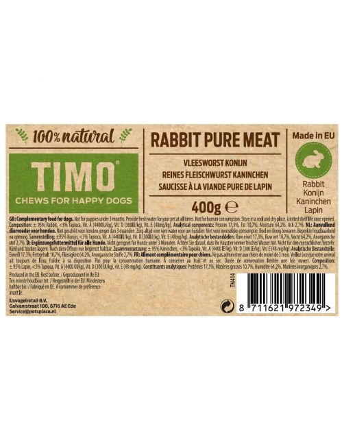 Timo Vleesworst Konijn - Hondensnacks