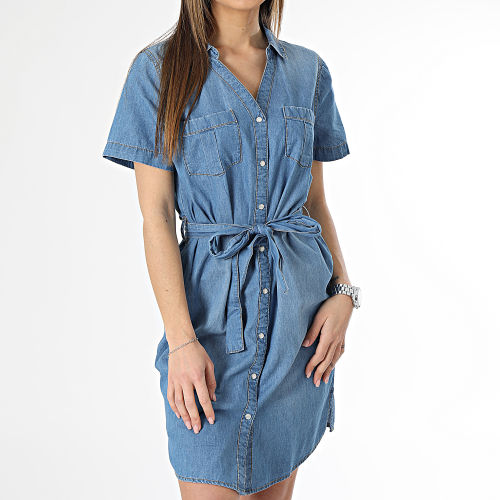 Robe Jean Femme Manches Courtes Saint Bleu Denim