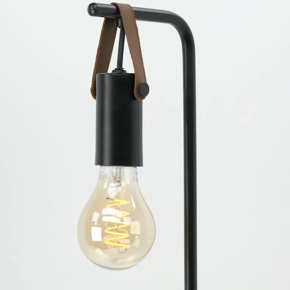 EGLO Apricale Tafellamp - E27 - Leer - Zwart/Bruin