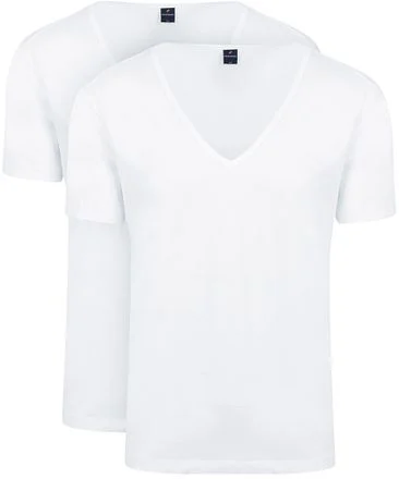 Suitable Vitaru T-Shirt Diepe V-hals Wit 2-Pack 160-2 95/5 Kat/Str