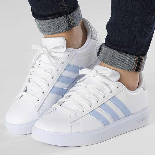 Baskets Femme Grand Court HP9404 Footwear White Blue Dawn Silver Dawn