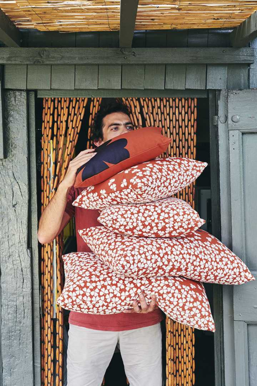 Fermob Trèfle outdoor kussen 68x44 Red Ochre